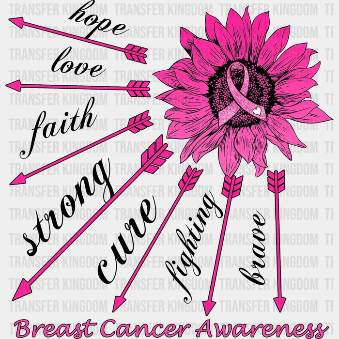 Flower Arrows Breast Cancer Awareness Design - DTF heat transfer