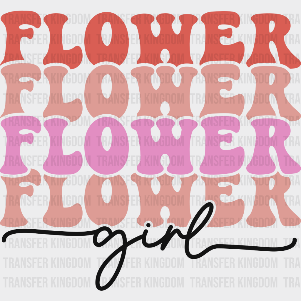 Flower Girl Colorful Design - Bachelorette Iron On Dtf Transfer