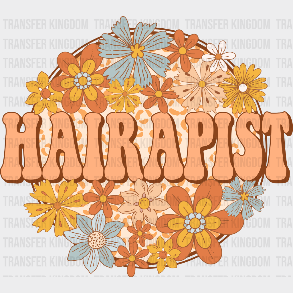 Flower Hairapist Design - Hair Stylist Dtf Heat Transfer