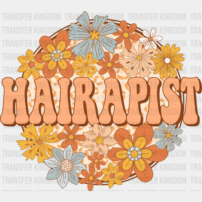 Flower Hairapist Design - Hair Stylist DTF heat transfer