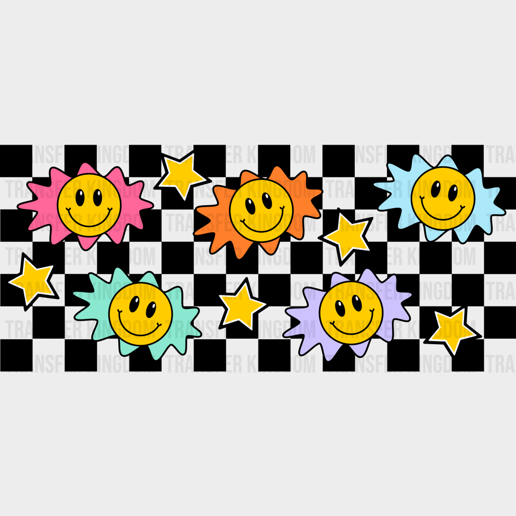 Flower Smilies Uv Dtf Transfer Cup Wrap Sticker