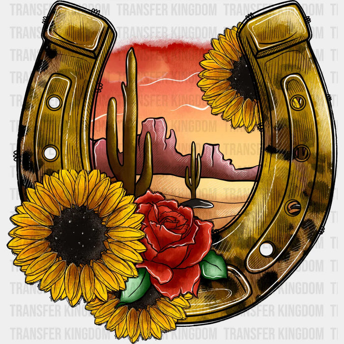Flowers Horses  Design - Western DTF Transfers