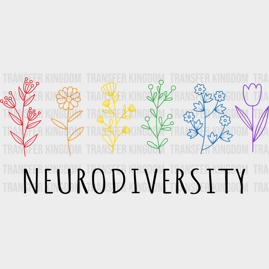 Flowers Neurodiversity Autism Awareness Design - DTF heat transfer - Transfer Kingdom