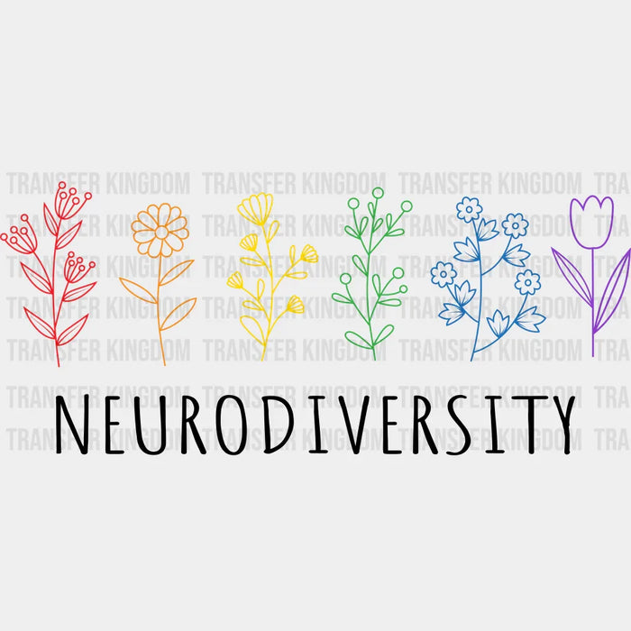 Flowers Neurodiversity Autism Awareness Design - DTF heat transfer