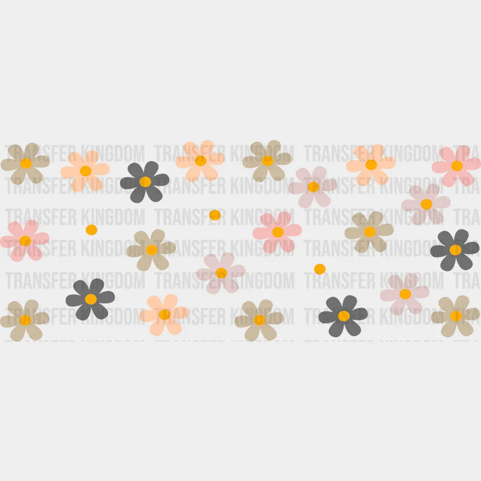 Multi Colored Daisies - UV DTF Transfer Cup Wrap UV DTF Sticker