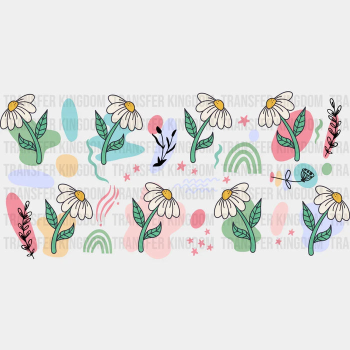 Daisies Colorful Design - UV DTF Transfer Cup Wrap UV DTF Sticker