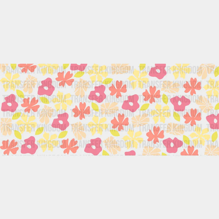 Flowers Yellow Pink - UV DTF Transfer Cup Wrap UV DTF Sticker