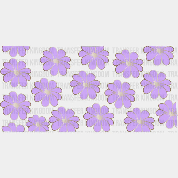 Purple Flowers Design - UV DTF Transfer Cup Wrap UV DTF Sticker