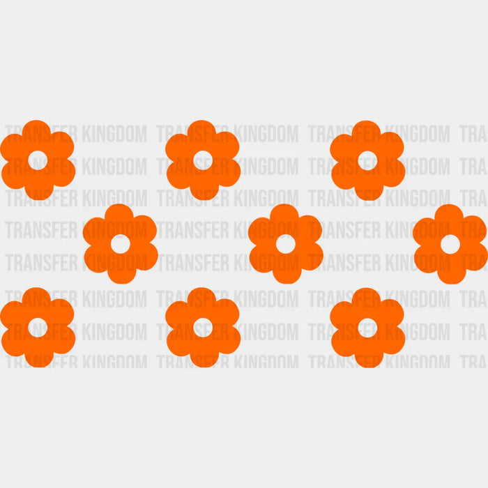 Orange Flowers - UV DTF Transfer Cup Wrap UV DTF Sticker