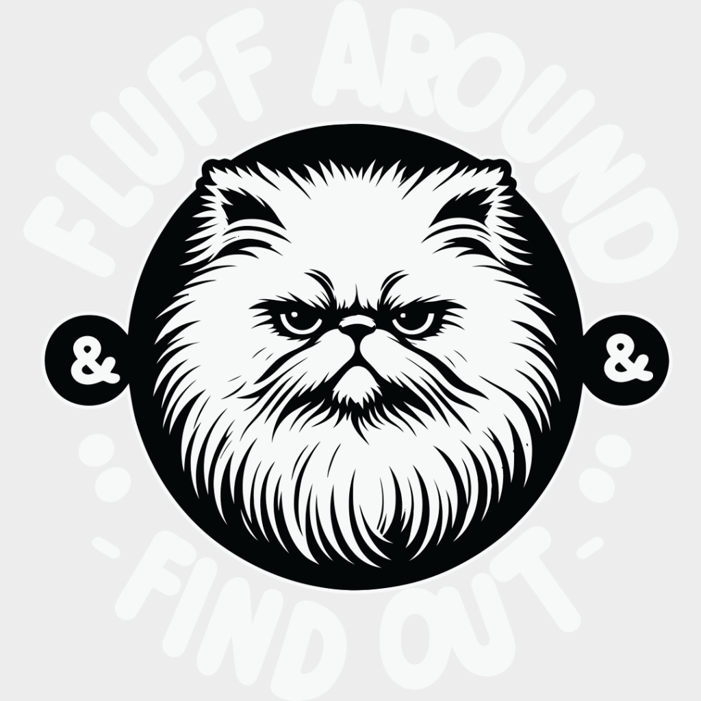 Fluff Around Find Out White Cat Design - Cats Iron On Dtf Transfer Unisex S & M (10’’) / Light