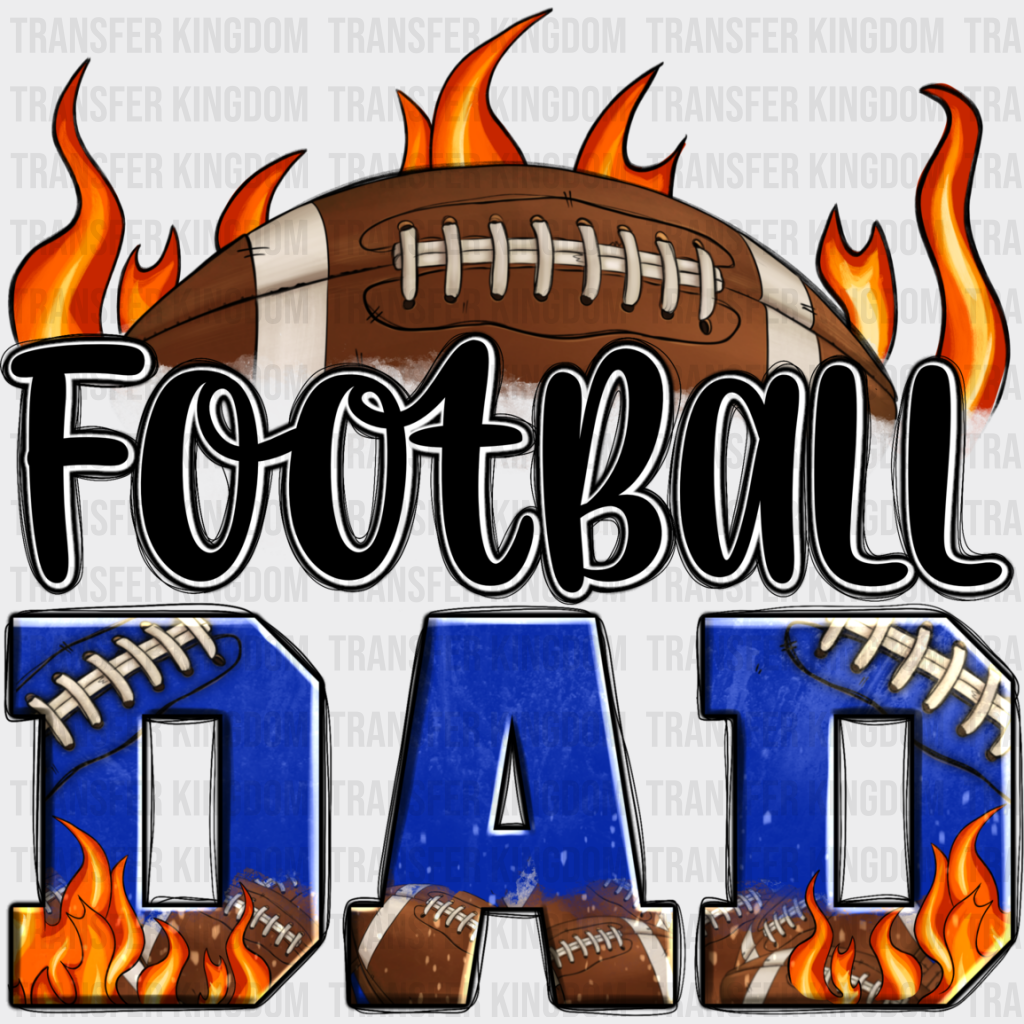 Football Dad Flames Design - Dtf Heat Transfer