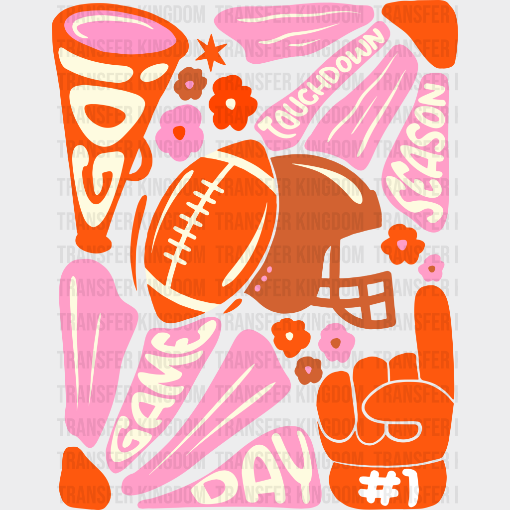 Football Doodles Design - Dtf Heat Transfer