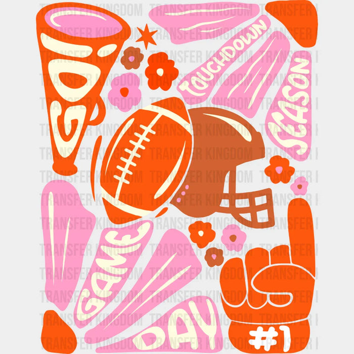 Football Doodles Design - Football DTF Heat Transfer
