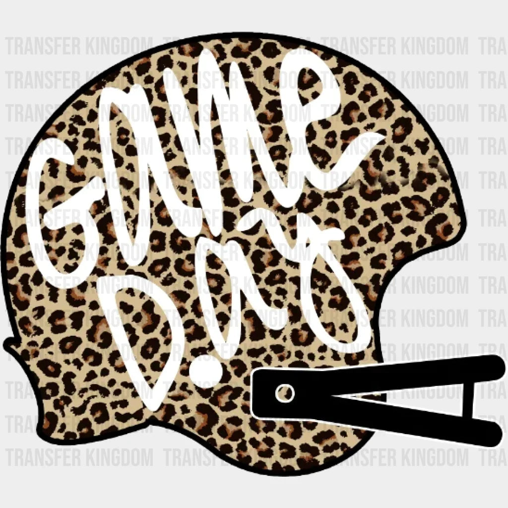 Football Game Day Helmet Leopard Dtf Transfer