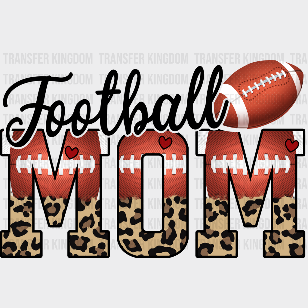 Football Mom Design - Dtf Heat Transfer Unisex S & M (10’’) / Dark Color (See Imaging)