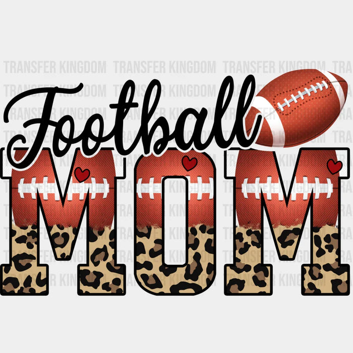 Football Mom Design Leopard Print - Football DTF Heat Transfer