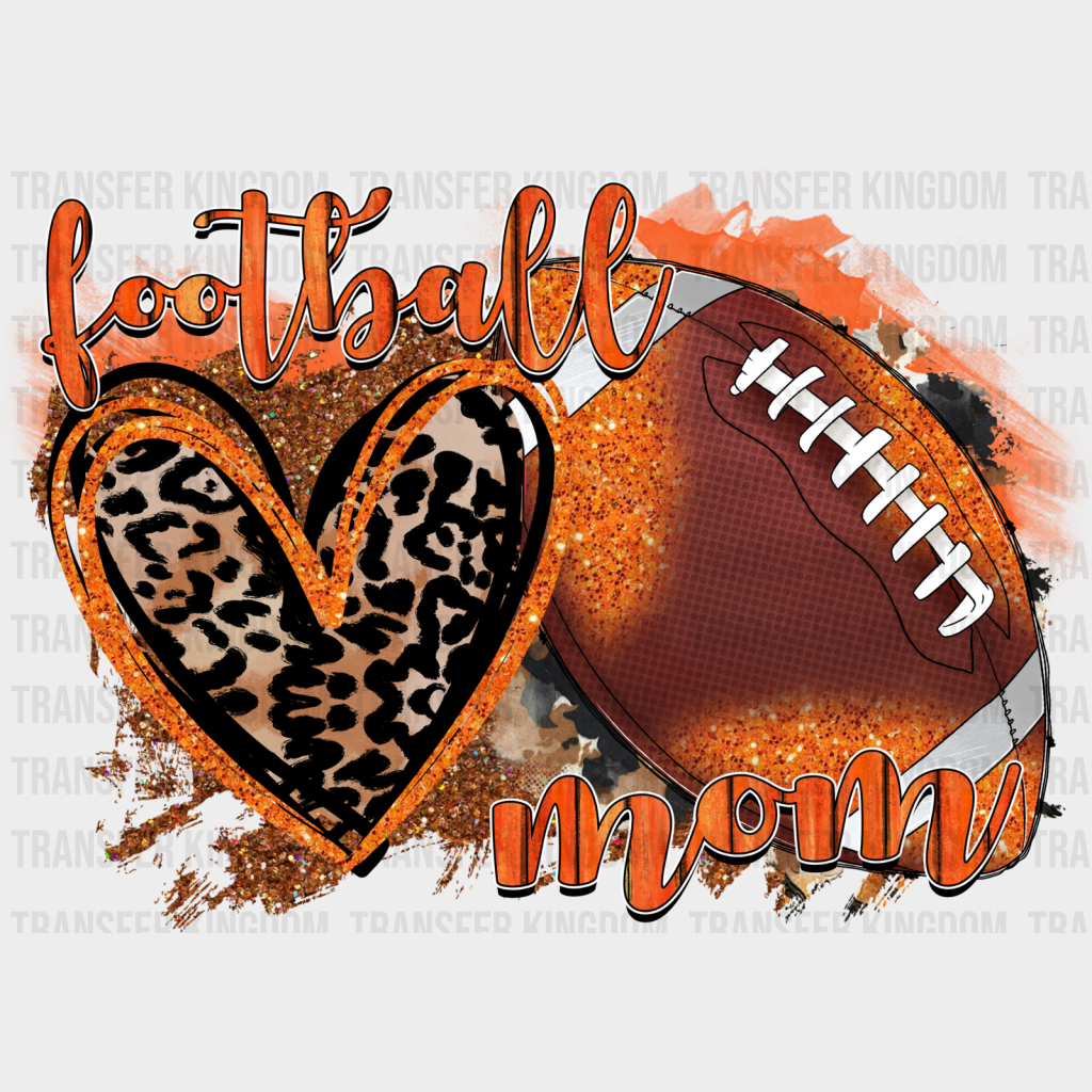 Football Mom Leopard Heart Design - Dtf Heat Transfer