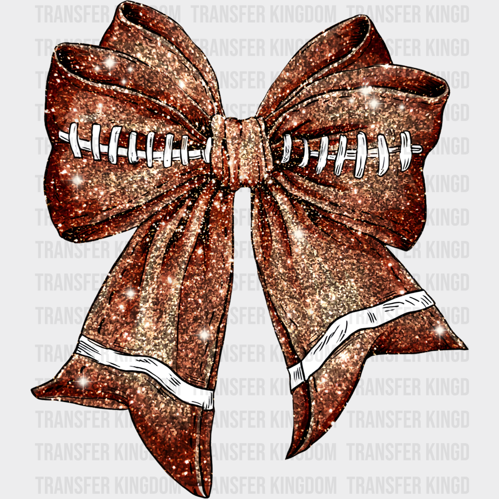 Football Ribbon Glittered - Football DTF Transfer