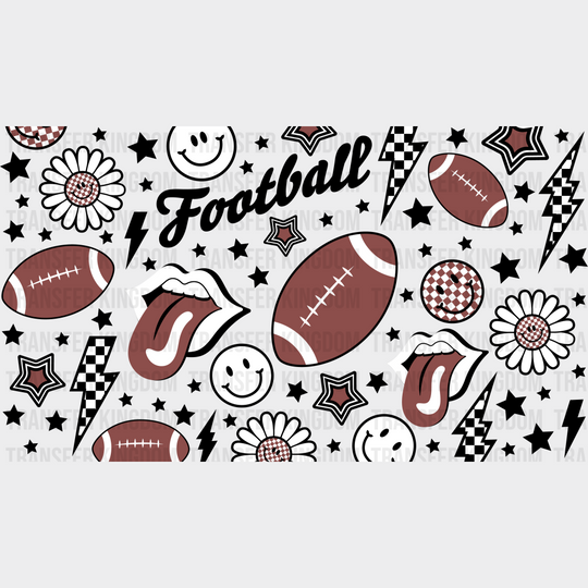 Football Smiley Flowers - Cup Wrap Uv Sticker Permanent Dtf Decal