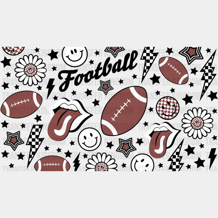 Football Smiley Flowers - Football Cup Wrap UV Sticker Permanent UV DTF Decal