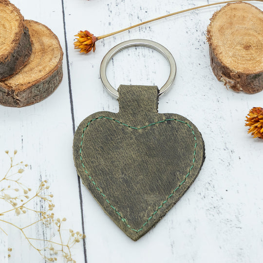Heart-Shaped Keychain – Faux Leather Key Ring in Multiple Colors