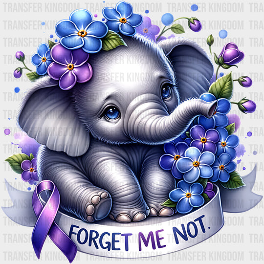 Forget Me Not Elephant - Alzheimer's Awareness DTF Transfer transfer-kingdom