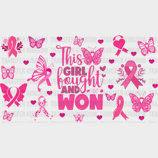 Fought And Won - Awareness Cup Wrap Uv Sticker Permanent Dtf Decal Uvdtf