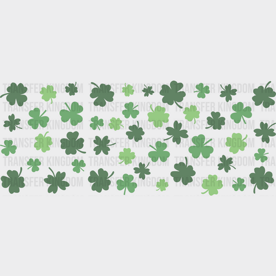 Four Leaf Clover - St Patrick Cup Wrap Uv Sticker Permanent Dtf Decal