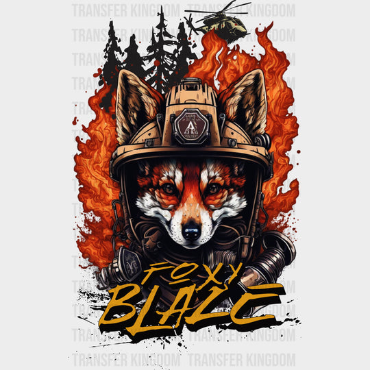 Foxy Blaze - Fire Department DTF Transfers Adult Unisex - S & M (10’’) / Dark Color Design (See Imaging)