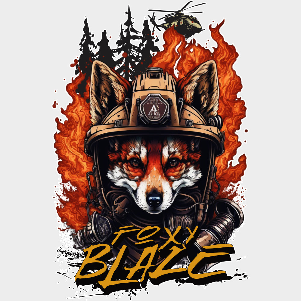 Foxy Blaze - Fire Department DTF Transfers Adult Unisex - S & M (10’’) / Light Color Design (See Imaging)
