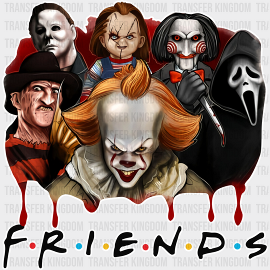 Friends Horror Characters - Halloween Iron On Dtf Transfer Unisex S & M (10’’) / Light Color