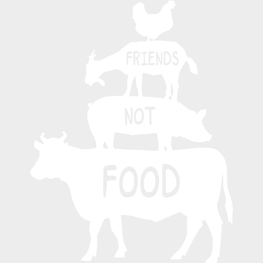 Friends Not Food - Vegan DTF Transfers - Adult Unisex - S & M (10’’) / Light Color Design (See Imaging)