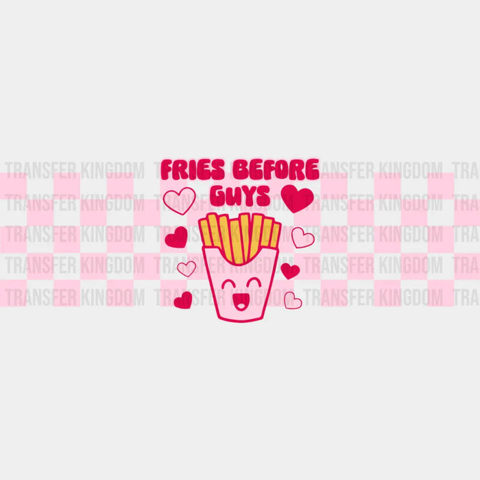 Fries Before Guys - Valentine's Day Cup Wrap UV Sticker Permanent UV DTF Decal