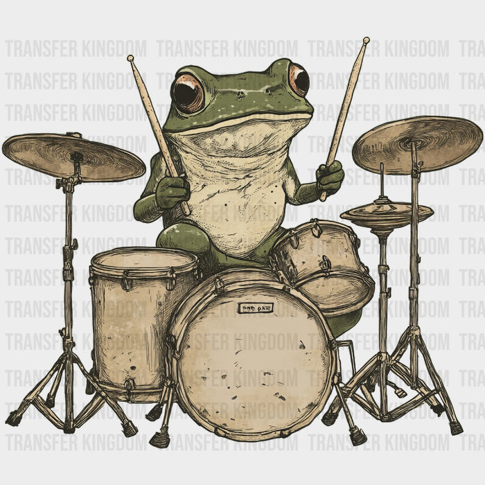 Frog Drumming - Music DTF Transfers