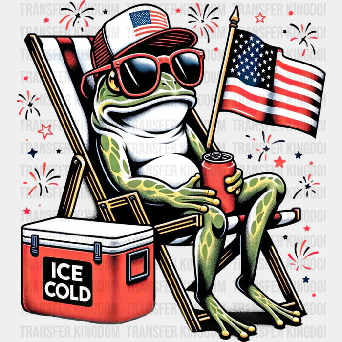 Frog Ice Cold Beer - 4th Of July DTF Transfer