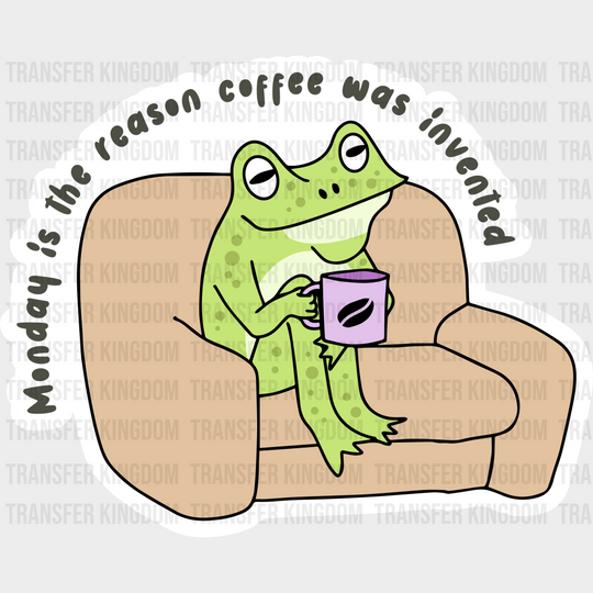 Frog Sipping Coffee - Dtf Transfer