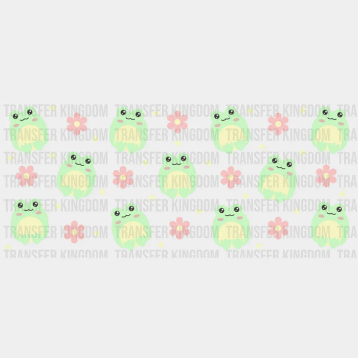 Frogs And Flowers UV DTF Transfer Cup Wrap UV DTF Sticker