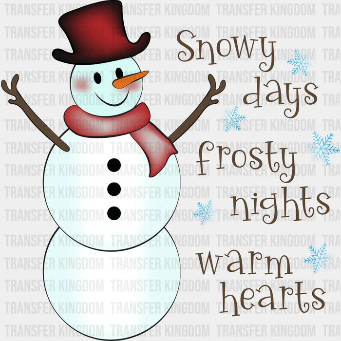 Frosty Nights Warm Hearts - Winter Iron On DTF Transfer