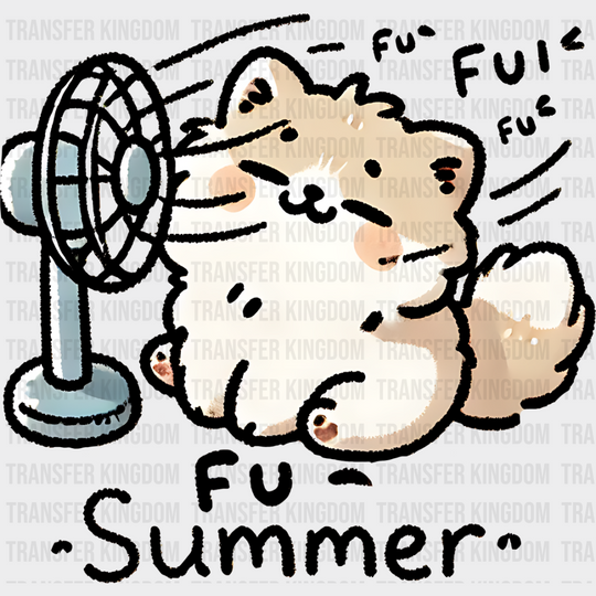 Fu Summer Cat Design - Cats Iron On Dtf Transfer Unisex S & M (10’’) / Dark Color See Imaging