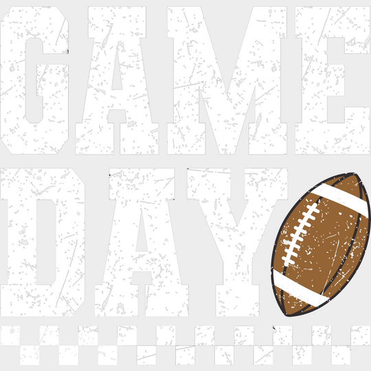 Game Day B&W Game Day DTF Transfer Adult Unisex S & M (10’’) / Light Color Design (See Imaging)