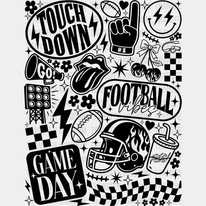 Game Day B&W - Football DTF Transfer