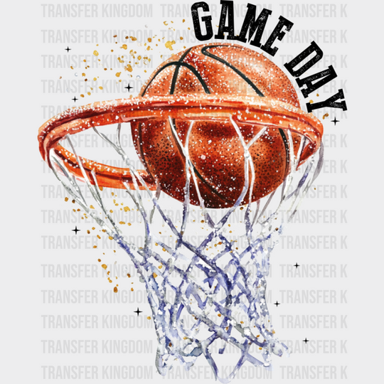 Game Day Basketball - Basketball DTF Transfer Unisex - S & M (10’’) Dark Color Design (See Imaging)