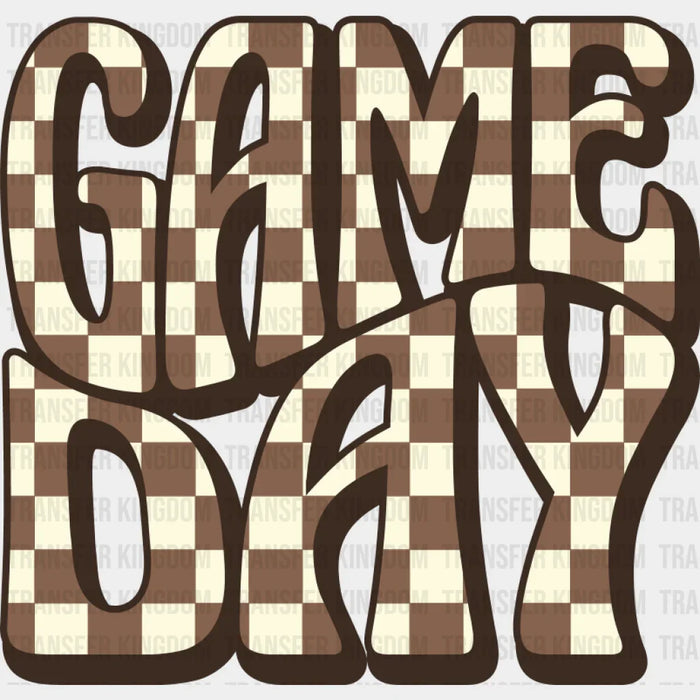 Game Day Brown Checkered Design - Game Day DTF Transfer