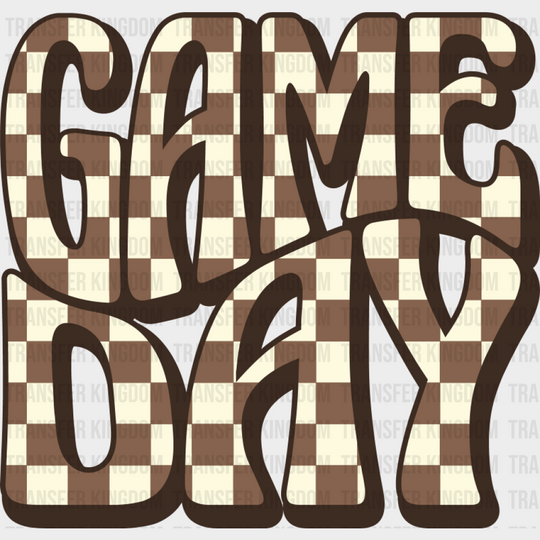 Game Day Brown Checkered Design - Game Day DTF Transfer