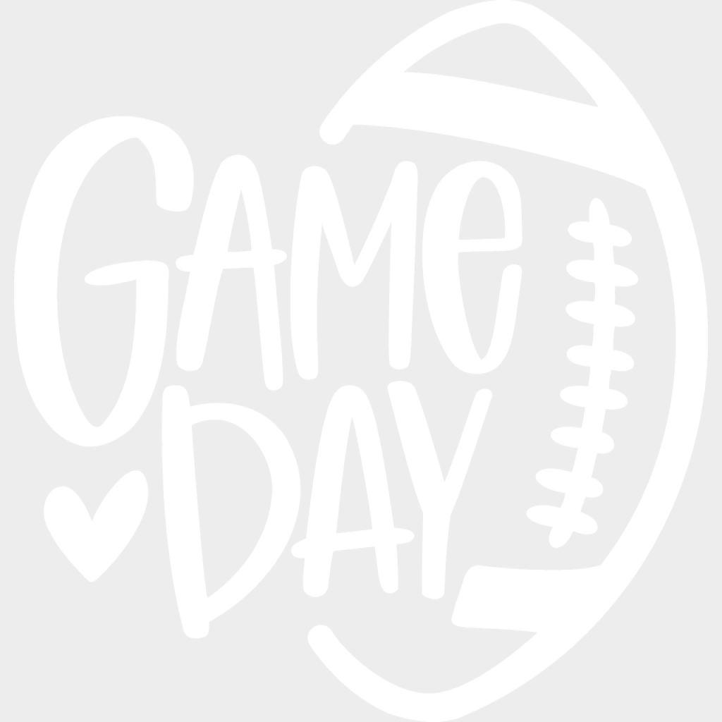 Game Day Football B&W - Game Day DTF Transfer Adult Unisex - S & M (10’’) / Light Color Design (See Imaging)