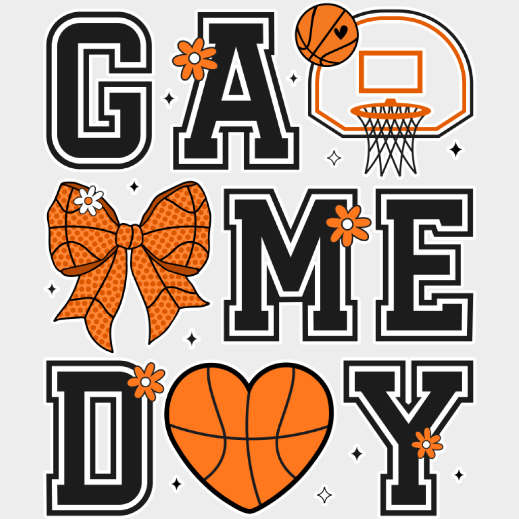Game Day Heart - Game Day DTF Transfer Adult Unisex - S & M (10’’) / Light Color Design (See Imaging)