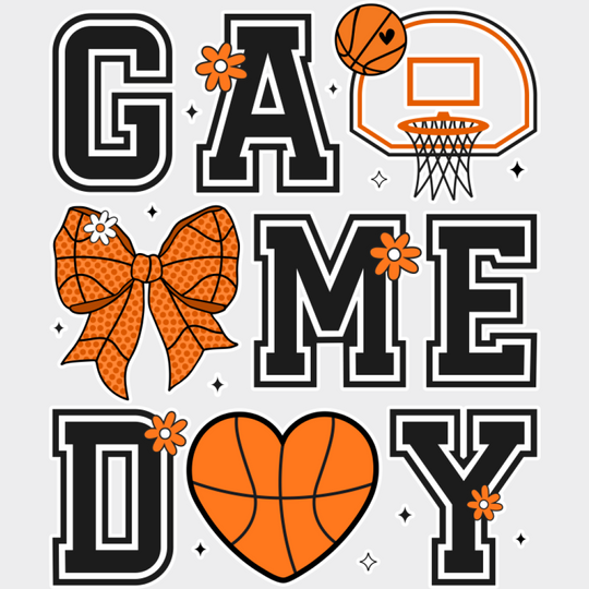Game Day Heart - Game Day DTF Transfer Adult Unisex - S & M (10’’) / Light Color Design (See Imaging)