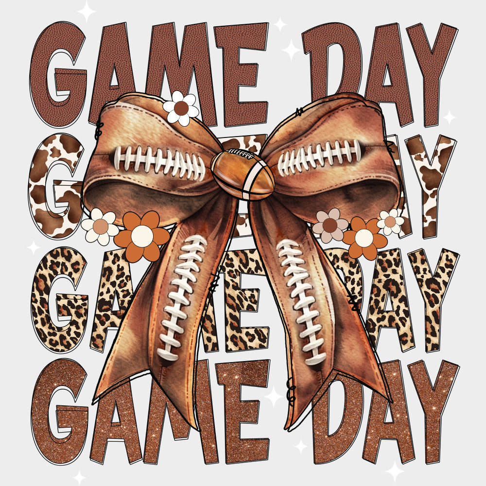 Game Day Ribbon Game Day DTF Transfer Adult Unisex S & M (10’’) / Light Color Design (See Imaging)