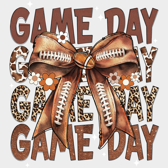 Game Day Ribbon Game Day DTF Transfer Adult Unisex S & M (10’’) / Light Color Design (See Imaging)