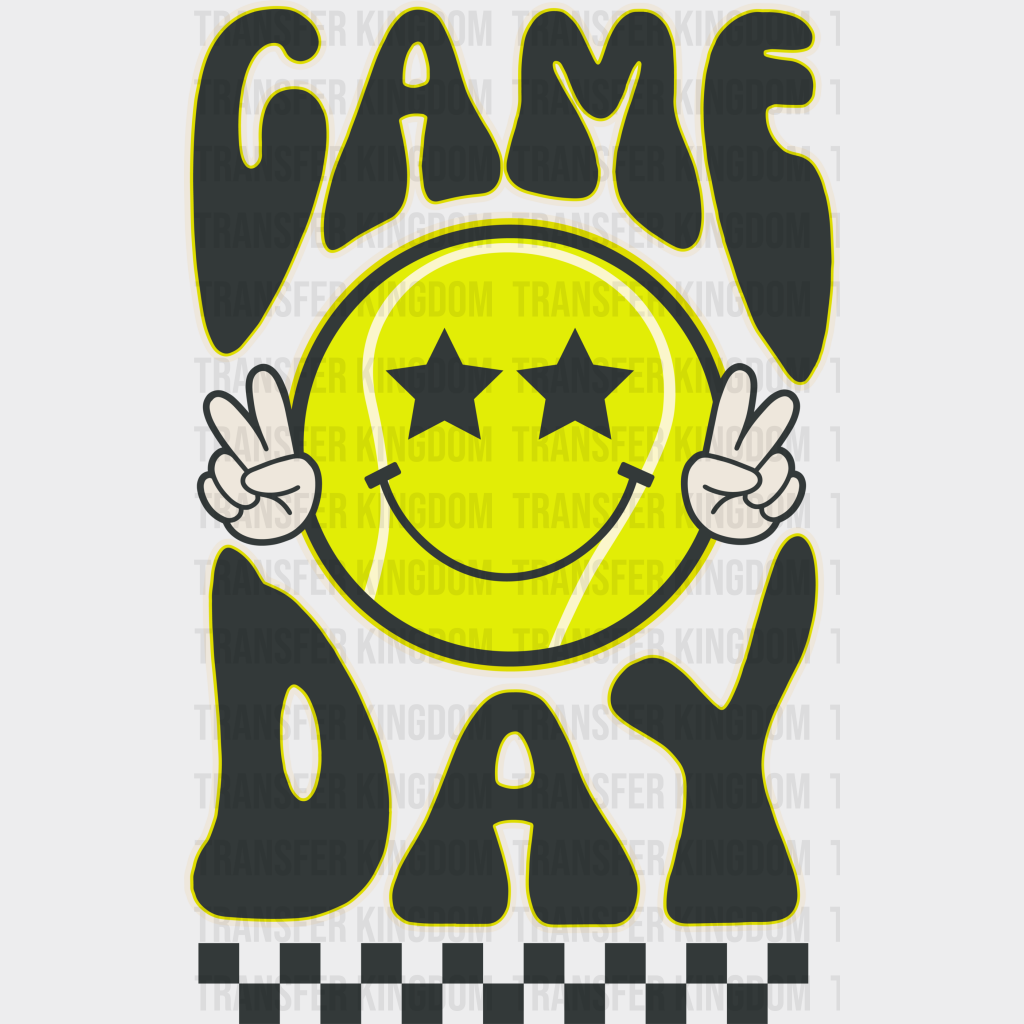 Game Day Smiley Design - Tennis Dtf Heat Transfer